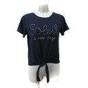 【中古】ディスコート Discoat Tシャツ カットソー 半袖 刺繍 L 紺 ネイビー /YI レディース 【ベクトル 古着】 240619