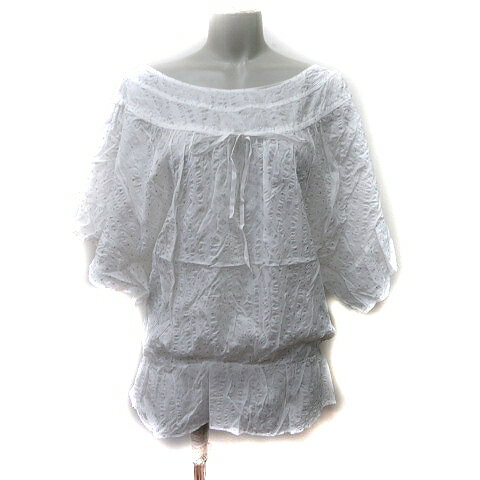 【中古】ジルスチュアート JILL STUART チュニック 半袖 ドット S 白 ホワイト /YI レディース 【ベクトル 古着】 240604