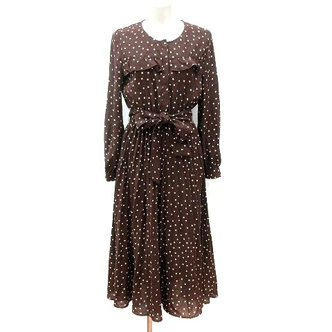【中古】アヴァンリリィ AVAN LILY ワンピース ロング ドット 長袖 フリル F 茶 ブラウン /MN レディース 【ベクトル 古着】 240618 【中古】アヴァンリリィ AVAN LILY ワンピース ロング ドット 長袖 フリル F 茶 ブラウン /MN レディース 【ベクトル 古着】 240618