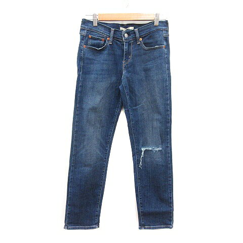 【中古】リーバイス Levi's デニムパンツ ジーンズ スキニー ダメージ加工 25 紺 ネイビー /MN レディース 【ベクトル 古着】 240621 【中古】リーバイス Levi's デニムパンツ ジーンズ スキニー ダメージ加工 25 紺 ネイビー /MN レディース 【ベクトル 古着】 240621
