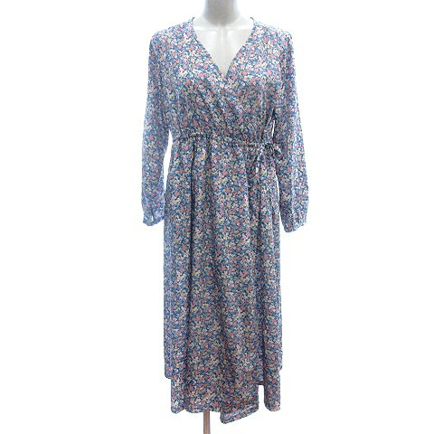 【中古】サマンサモスモス SM2 blue シャツワンピース ロング カシュクール 花柄 長袖 M 紺 ネイビー /AU レディース 【ベクトル 古着】 240709 【中古】サマンサモスモス SM2 blue シャツワンピース ロング カシュクール 花柄 長袖 M 紺 ネイビー /AU レディース 【ベクトル 古着】 240709
