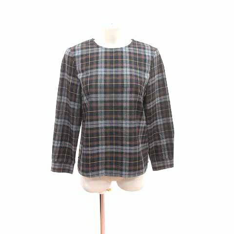 【中古】ロペピクニック ROPE Picnic ブラウス チェック 長袖 38 茶 ブラウン チャコールグレー /YK レディース 【ベクトル 古着】 240815