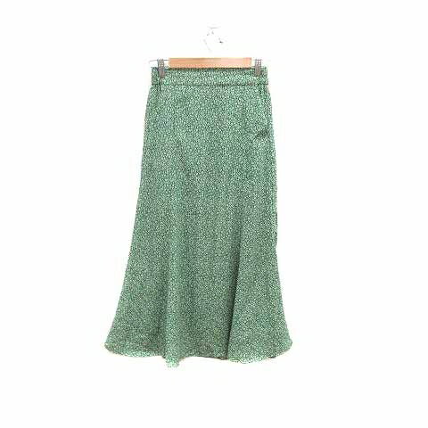 【中古】グローバルワーク GLOBAL WORK フレアスカート ロング 花柄 M 緑 グリーン /YK レディース 【ベクトル 古着】 240828