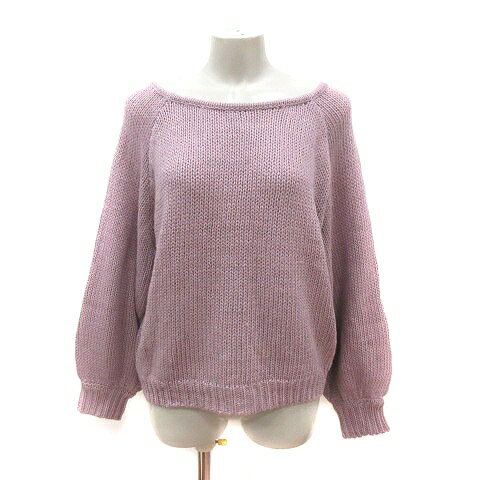 【中古】エムズエキサイト EMSEXCITE ニット セーター バックリボン 長袖 F 紫 ラベンダー /MS レディ..