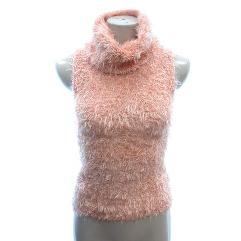 【中古】ストロベリーフィールズ STRAWBERRY-FIELDS ニット カットソー シャギー タートルネック ラメ ノースリーブ オレンジ /AU レディース 【ベクトル 古着】 241018