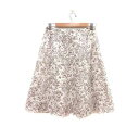 【中古】ローラアシュレイ LAURA ASHLEY フレアスカート ひざ丈 花柄 9 M アイボリー 茶 ブラウン /YK レディース 【ベクトル 古着】 241004(4)