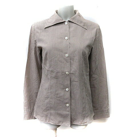 【中古】ザ スコッチ ハウス The Scotch House シャツ ブラウス チェック 長袖 9AR M 茶 ブラウン ベージュ /YI レディース 【ベクトル 古着】 241025 【中古】ザ スコッチ ハウス The Scotch House シャツ ブラウス チェック 長袖 9AR M 茶 ブラウン ベージュ /YI レディース 【ベクトル 古着】 241025