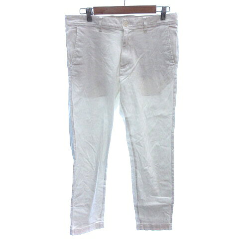 【中古】アバハウス ABAHOUSE チノパンツ スリム ストレッチ アイボリー 白 ホワイト /AU ■MO レディース 【ベクトル 古着】 241024
