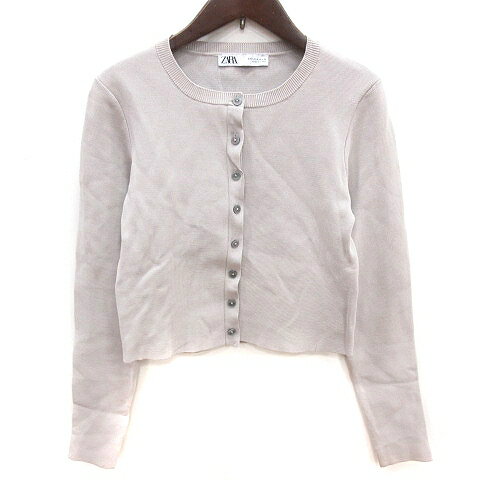 【中古】ザラ ZARA カーディガン ニット 長袖 S グレー /RT レディース 【ベクトル 古着】 241114