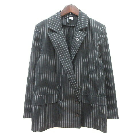 【中古】エイチ&エム H&M DIVIDED テーラードジャケット ダブル ストライプ XS 黒 ブラック /MN レディース 【ベクトル 古着】 241119 【中古】エイチ&エム H&M DIVIDED テーラードジャケット ダブル ストライプ XS 黒 ブラック /MN レディース 【ベクトル 古着】 241119