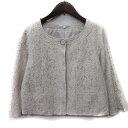 【中古】グローブ grove ノーカラージャケット 総裏地 総レース M 白 オフホワイト /YI レディース 【ベクトル 古着】 241125(4)