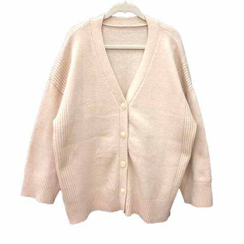 【中古】シンプリシテェ SIMPLICITE カーディガン ニット Vネック オーバーサイズ 長袖 アイボリー 白 ホワイト /YK レディース 【ベクトル 古着】 241128