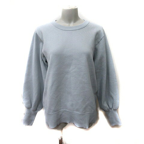 【中古】フォーシー for/c ニット カットソー 長袖 L 水色 /YI レディース 【ベクトル 古着】 241209