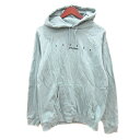 【中古】アズールバイマウジー AZUL by moussy パーカー スウェット プルオーバー 刺繍 プリント M 水色 ライトブルー /MN メンズ 【ベクト...