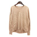 【中古】ルクールブラン le.coeur blanc ニット カットソー Vネック 長袖 カシミヤ混 38 M ベージュ /MN レディース 【ベクトル 古着】...