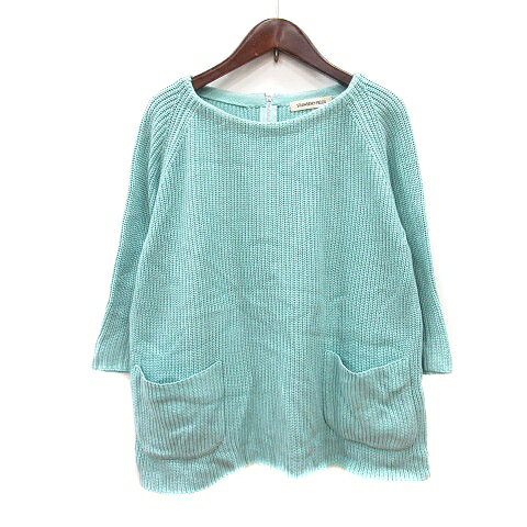 【中古】ストロベリーフィールズ STRAWBERRY-FIELDS ニット セーター 七分袖 水色 ライトブルー /MN レディース 【ベクトル 古着】 241224