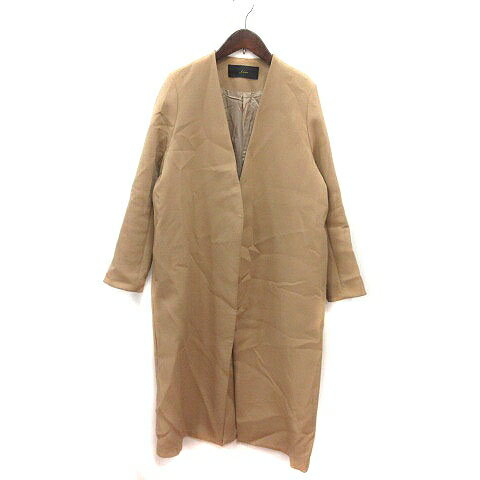 【中古】リエス Liesse ノーカラーコート 総裏地 ベージュ /MS レディース 【ベクトル 古着】 241224
