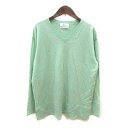 【中古】ミラオーウェン Mila Owen ニット カットソー Vネック ウール 長袖 O XL 緑 ライトグリーン /MS レディース 【ベクトル 古着】 2...