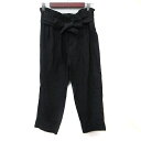 【中古】ザヴァージニア The Virgnia テーパードパンツ ウエストマーク 麻混 リネン混 38 M 黒 ブラック /YI レディース 【ベクトル 古着】 241227