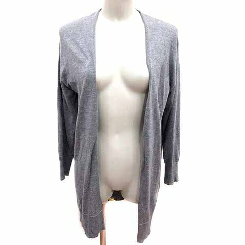 【中古】ミラオーウェン Mila Owen ロングカーディガン ニット 前開き 長袖 ウール 0 XS グレー /YK レディース 【ベクトル 古着】 260214