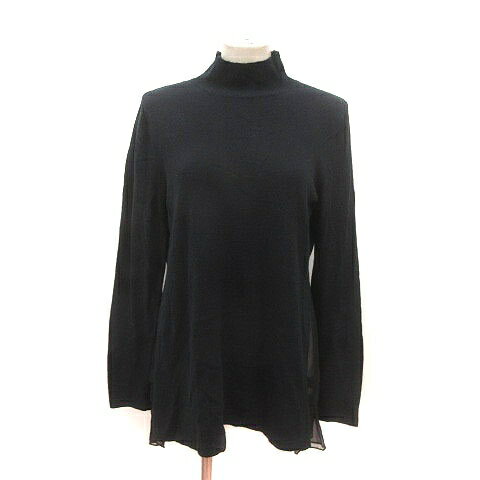 【中古】フィロソフィーディアルベルタフェレッティ PHILOSOPHY di ALBERTA FERRETTI ニットチュニック シアー カシミヤ混 アンゴラ混 長袖 黒 ブラック /MS レディース 【ベクトル 古着】 250117