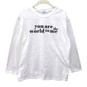 【中古】ディスコート Discoat Tシャツ カットソー クルーネック ロゴプリント 長袖 F 白 ホワイト /YK レディース 【ベクトル 古着】 2501...