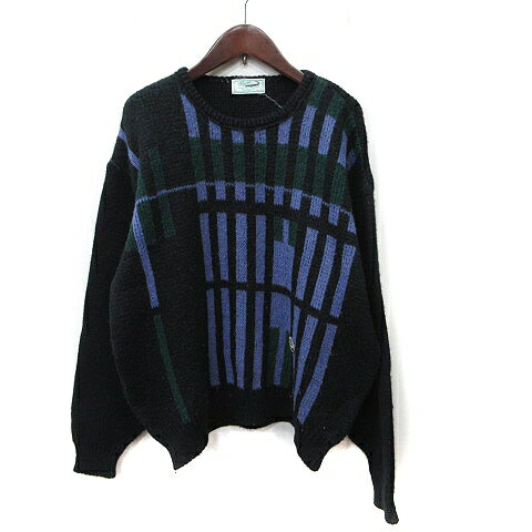 【中古】クロコダイル CROCODILE ニット セーター 長袖 ウール M マルチカラー /YI ●RY メンズ 【ベクトル 古着】 250205