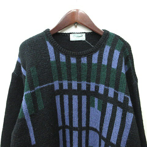 【中古】クロコダイル CROCODILE ニット セーター 長袖 ウール M マルチカラー /YI ●RY メンズ 【ベクトル 古着】 250205