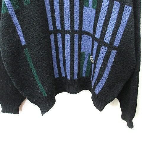 【中古】クロコダイル CROCODILE ニット セーター 長袖 ウール M マルチカラー /YI ●RY メンズ 【ベクトル 古着】 250205