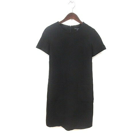 【中古】タラジャーモン TARA JARMON ワンピース ひざ丈 半袖 38 黒 ブラック /MS レディース 【ベクトル 古着】 250205
