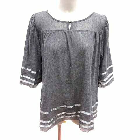 【中古】ミスティック mystic ニット カットソー 五分袖 F グレー /YK レディース 【ベクトル 古着】 2..