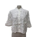 【中古】ザラ ZARA シャツ 総柄 ドルマンスリーブ 七分袖 S 白 ホワイト /MS レディース 【ベクトル 古着】 250206(4)