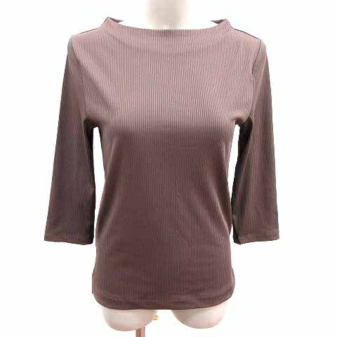 【中古】グリーンレーベルリラクシング ユナイテッドアローズ green label relaxing ニット カットソー ボートネック 七分袖 茶 ブラウン /YK レディース 【ベクトル 古着】 250209