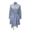 【中古】ウィルセレクション WILLSELECTION シャツワンピース ひざ丈 ウエストマーク 長袖 M 青 ブルー /MS レディース 【ベクトル 古着】 250217(4)
