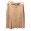 【中古】ジョセフ JOSEPH フレアスカート ひざ丈 レザー 羊革 ベルト 38 M ベージュ /YK レディース 【ベクトル 古着】 250216(4)