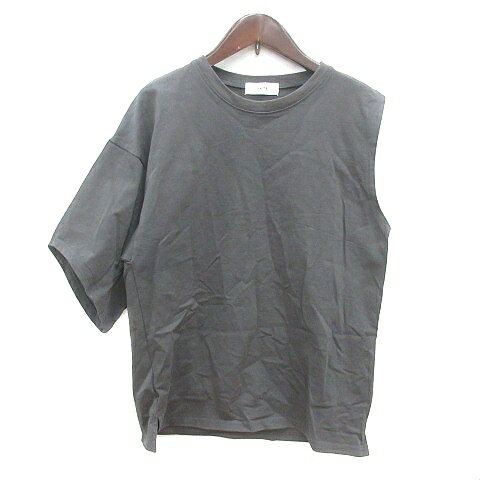 【中古】アクテ AKTE カットソー クルーネック 半袖 アシンメトリー F グレー /MN レディース 【ベクトル 古着】 250217
