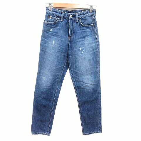 【中古】エドウィン EDWIN デニムパンツ ジーンズ ダメージ加工 XXS 青 ブルー /YK レディース 【ベクトル 古着】 250410