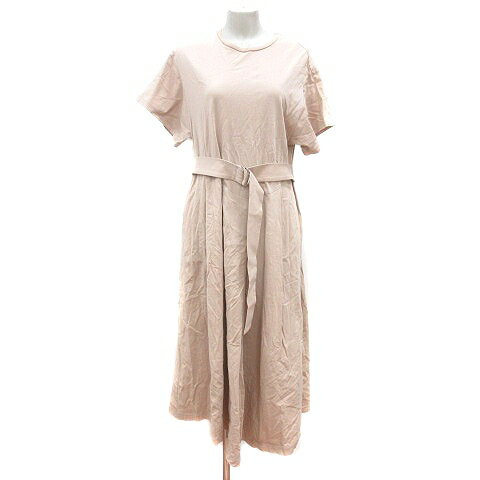 【中古】カリテ qualite ワンピース ロング 半袖 38 M ベージュ /MN レディース 【ベクトル 古着】 250402