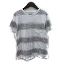 【中古】ベイフロー BAYFLOW Tシャツ カットソー 半袖 ボーダー 2 M 白 ホワイト グレー /YI メンズ 【ベクトル 古着】 250331