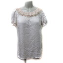 【中古】ドーリーガールバイアナスイ DOLLY GIRL by ANNA SUI ブラウス プルオーバー 半袖 切替 シフォン 2 M ベージュ /YI レディ...