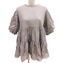 【中古】クラシカルエルフ CLASSICAL ELF チュニック シャツ ブラウス 3way シフォン バルーンスリーブ 五分袖 M 茶 ブラウン /YK レディース 【ベクトル 古着】 250402(4)