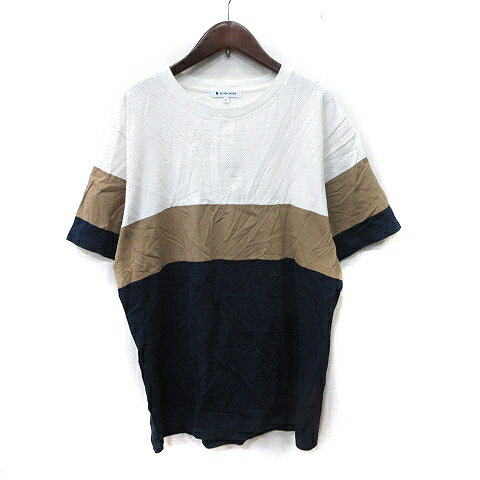 【中古】グローバルワーク GLOBAL WORK Tシャツ カットソー 切替 半袖 L マルチカラー /YI メンズ 【ベクトル 古着】 250401