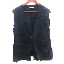 【中古】フリークスストア FREAKS STORE ベスト ジレ 前開き 麻 リネン F 紺 ネイビー /AU レディース 【ベクトル 古着】 250402