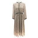 【中古】ナイスクラップ NICE CLAUP エブリィベリー EVERY VERY シャツワンピース マキシ ロング ノーカラー パイピング 花柄 長袖 F 茶...