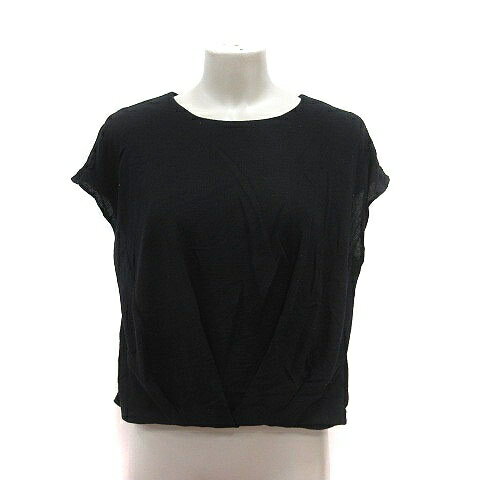 【中古】自由区 オンワード樫山 ニット カットソー ラメ 半袖 40 黒 ブラック /MS レディース 【ベクト..