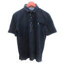 【中古】MALE&Co. ポロシャツ 鹿の子 アーガイル柄 半袖 L 紺 ネイビー /AU メンズ 【ベクトル 古着】 250414