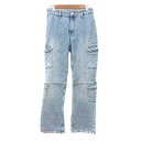 【中古】ザラ ZARA デニムパンツ ジーンズ ストレート ウォッシュ加工 34 S 水色 ライトブルー /MN レディース 【ベクトル 古着】 250415
