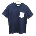 【中古】グローバルワーク GLOBAL WORK Tシャツ カットソー クルーネック 半袖 M 紺 ネイビー /YK メンズ 【ベクトル 古着】 250414(4)