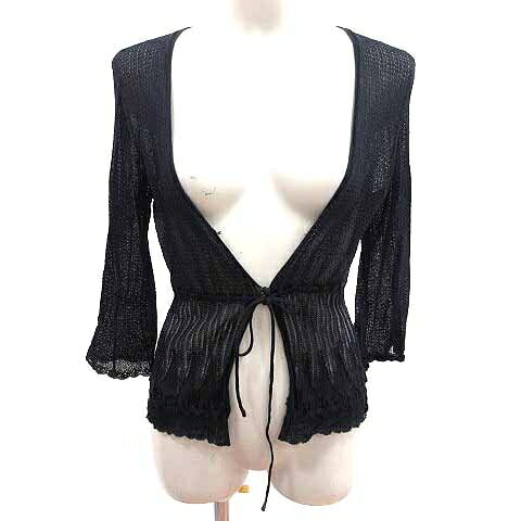 【中古】セブンアイディコンセプト 7-IDconcept カーディガン ニット 前開き 七分袖 38 M 紺 ネイビー /YK レディース 【ベクトル 古着】 250418