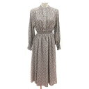 【中古】N.Natural Beauty Basic N.ナチュラルビューティーベーシック ワンピース ロング 花柄 長袖 M 茶 ブラウン 白 ホワイト 青 ...
